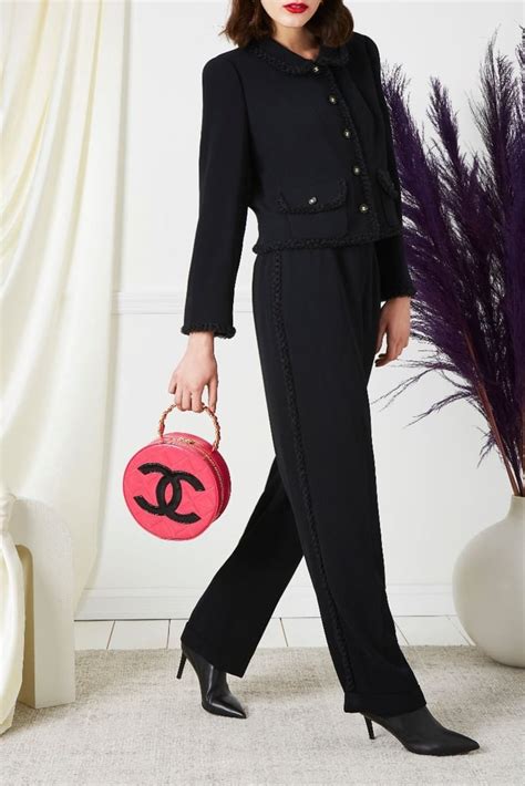 chanel trouser suit|vintage lady chanel suit.